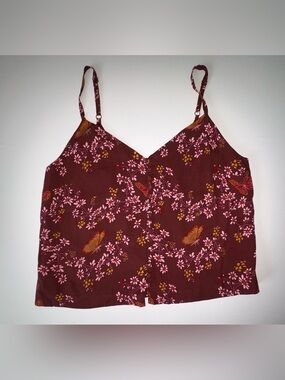 Madewell Floral Butterfly Print Adjustable Strap Cami Tank Top Size 2